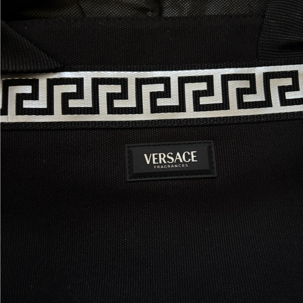 Versace Black Bag with Greek Key Design